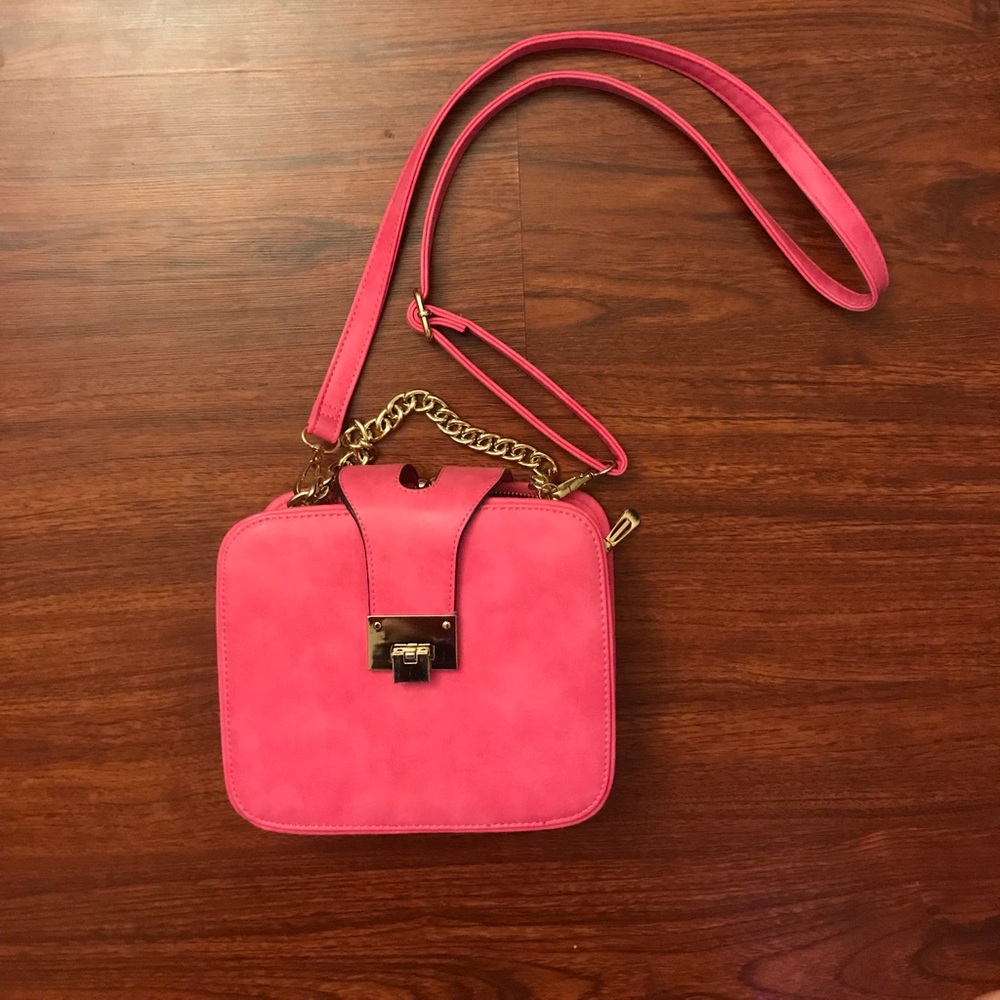 Pink suede bag